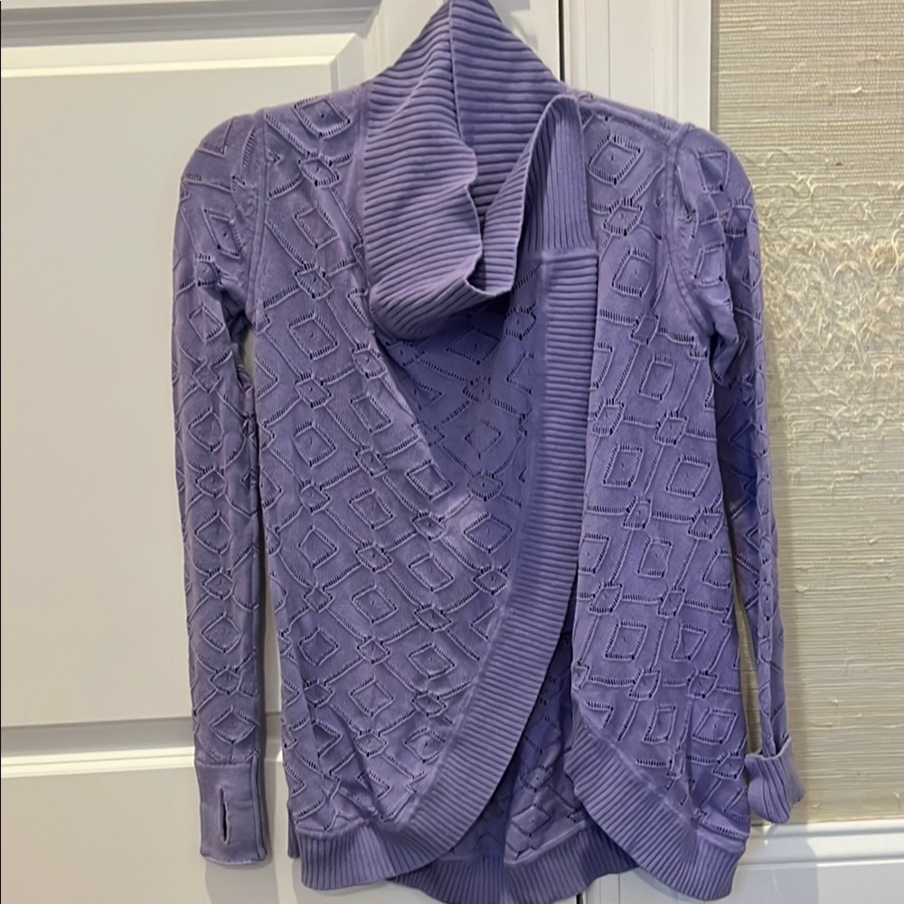Ivivva Purple Wrap-Style Sweater with Cowl Neckline